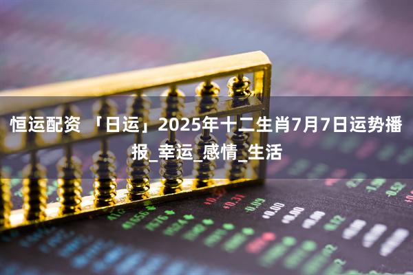 恒运配资 「日运」2025年十二生肖7月7日运势播报_幸运_感情_生活